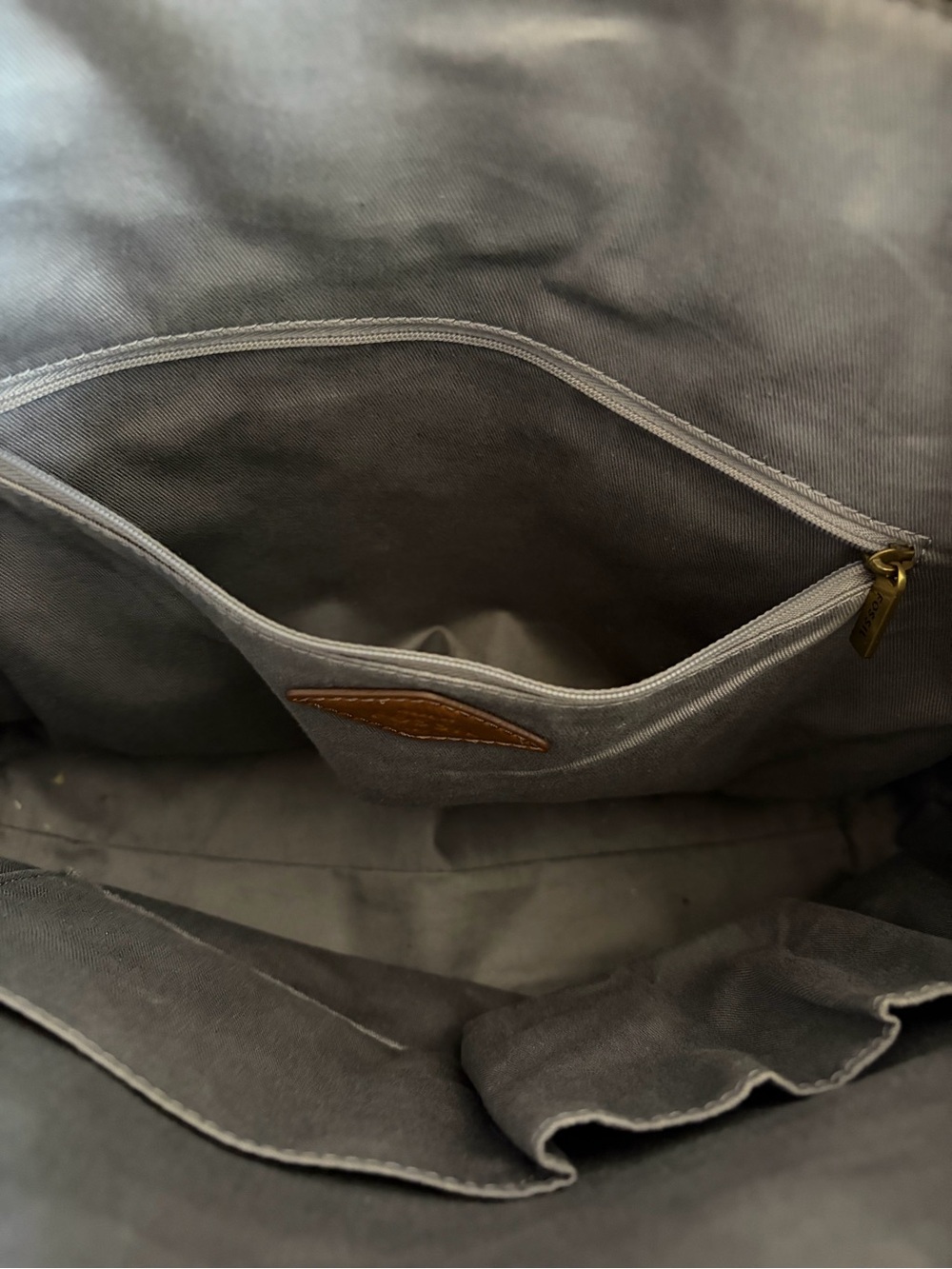 Fossil Jayda Tote Shoulder Bag Black Brown Vegan Leather Large Solid Neutral - Picture 11 of 12